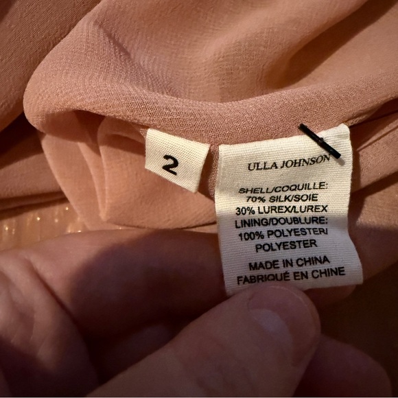 Ulla Johnson Averil‎ Ruffled Georgette Long Sleeve Mini Dress in Rose Multi Sz 2 - Picture 7 of 10